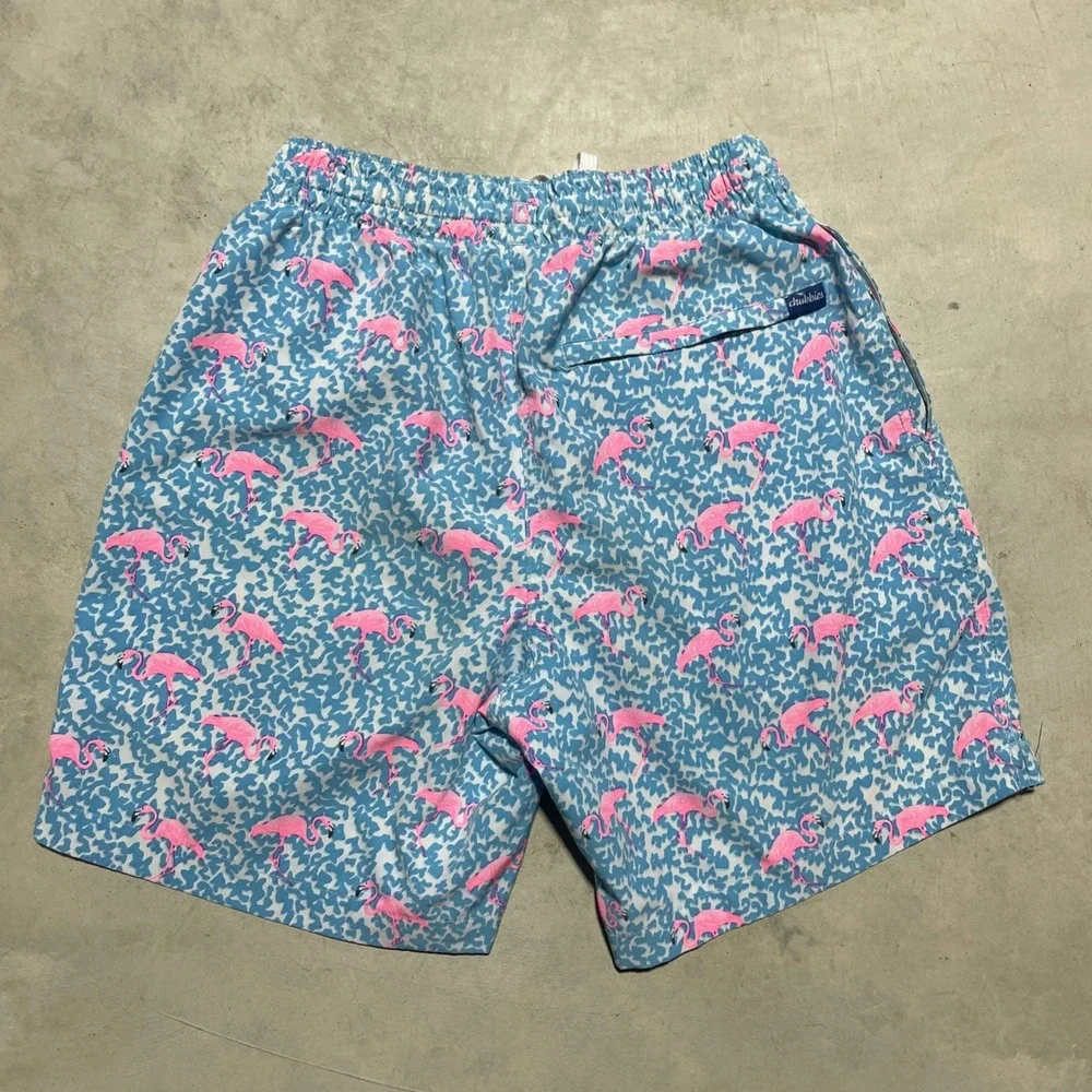 Chubbies Swim Shorts Men's Size SZ XS Pink Flamingos Lined Swim Trunks